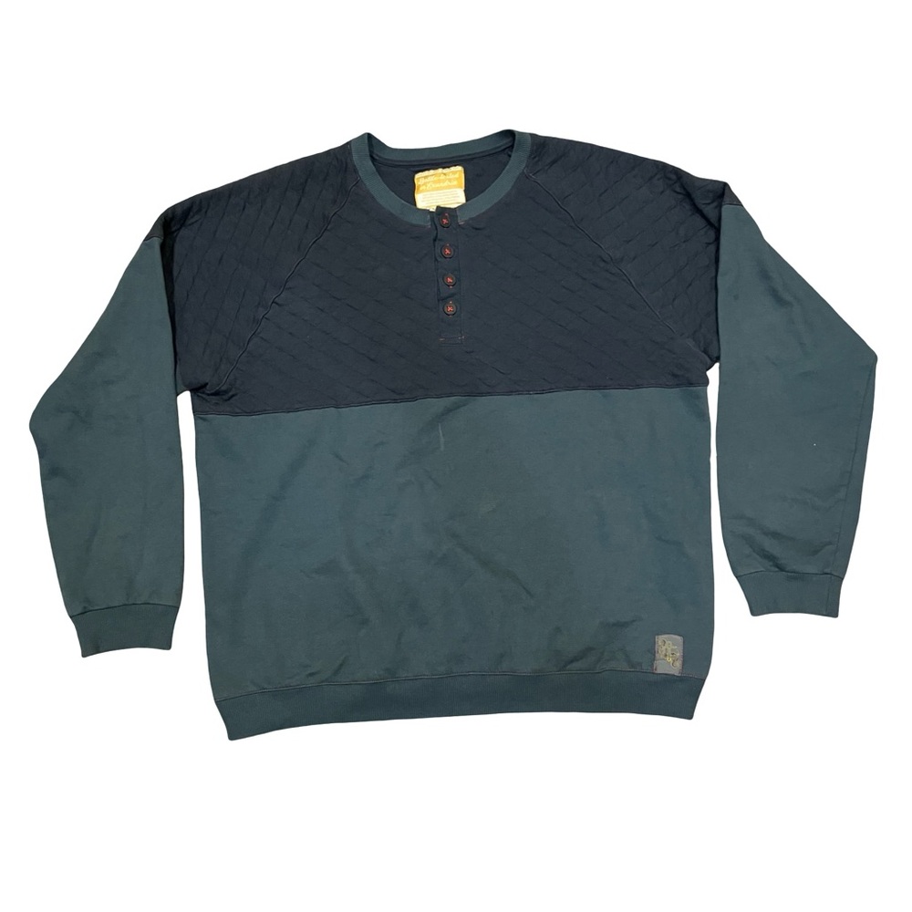 Beauty of Exandria Wildes Fjord Stone Henley XL Teal Blue Quilted Sweatshirt